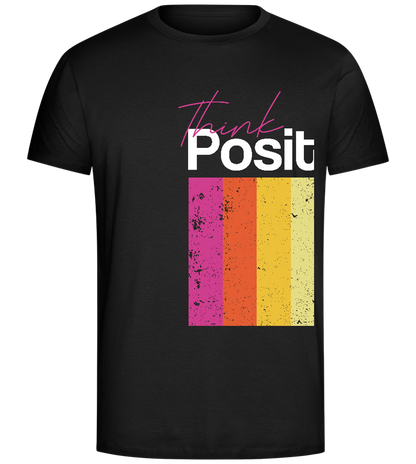 Think Positive Rainbow Design - Comfort Unisex T-Shirt_DEEP BLACK_front