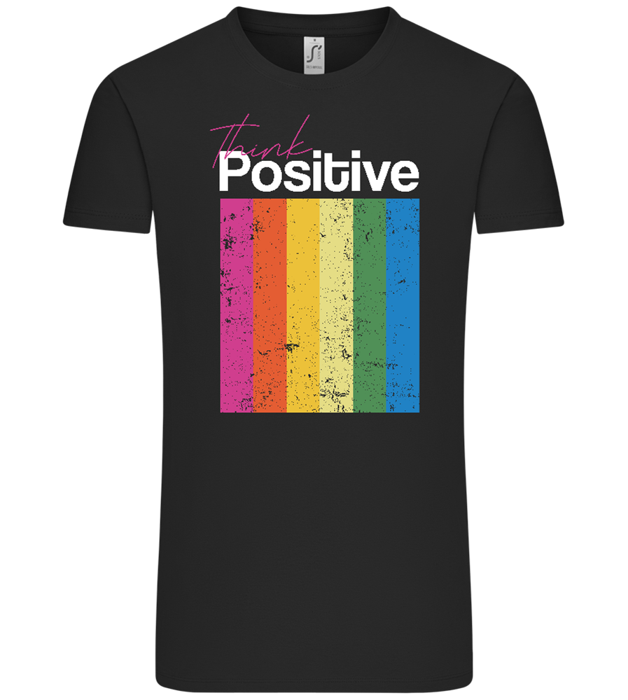 Think Positive Rainbow Design - Comfort Unisex T-Shirt_DEEP BLACK_front