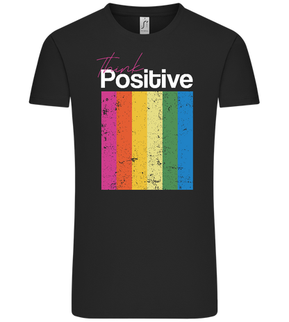 Think Positive Rainbow Design - Comfort Unisex T-Shirt_DEEP BLACK_front