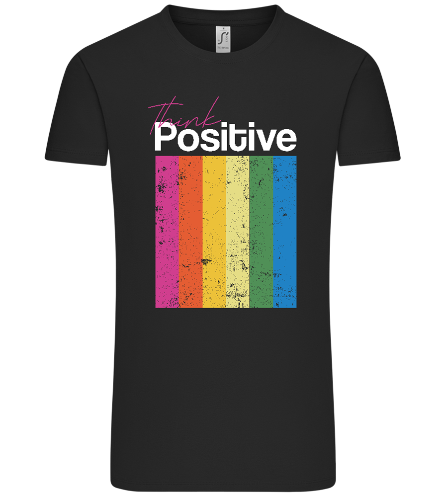 Think Positive Rainbow Design - Comfort Unisex T-Shirt_DEEP BLACK_front