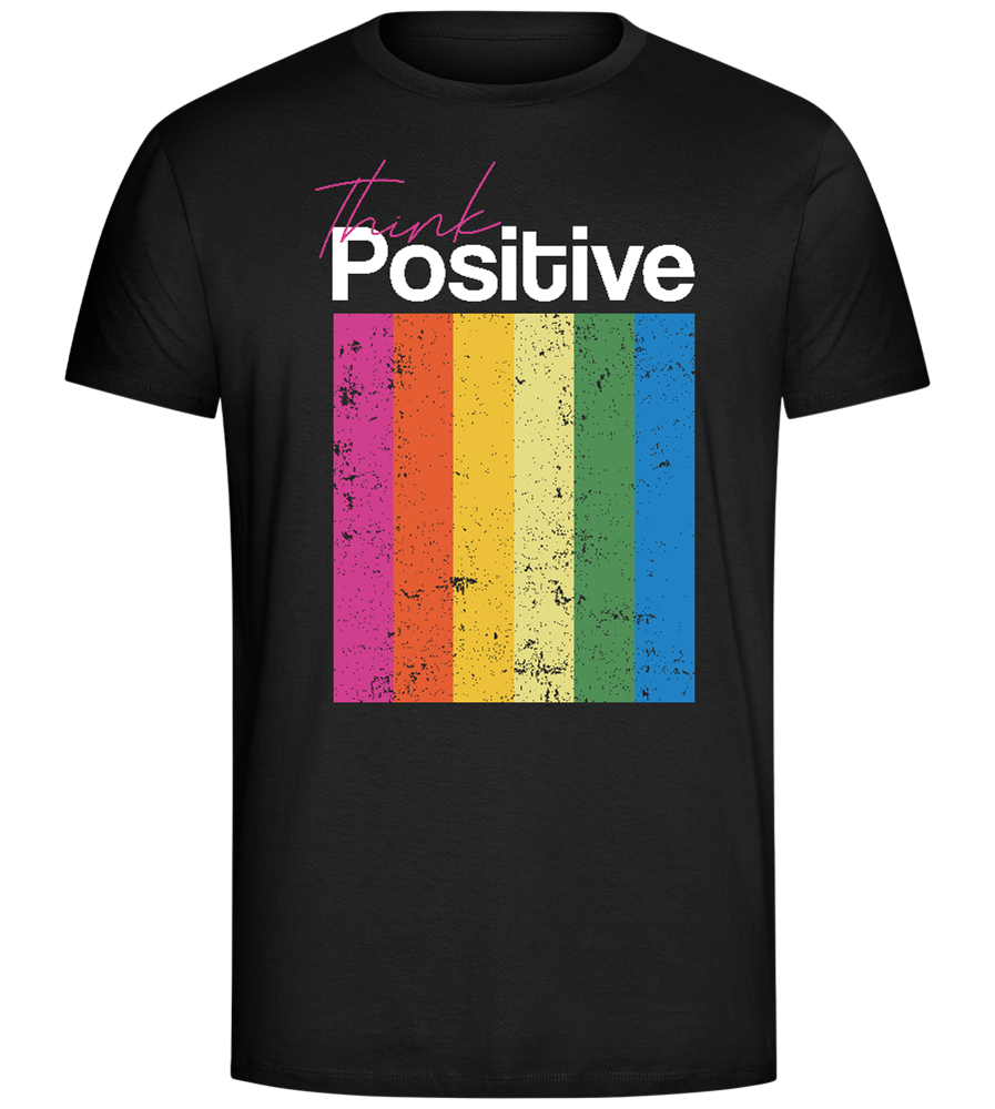 Think Positive Rainbow Design - Comfort Unisex T-Shirt_DEEP BLACK_front