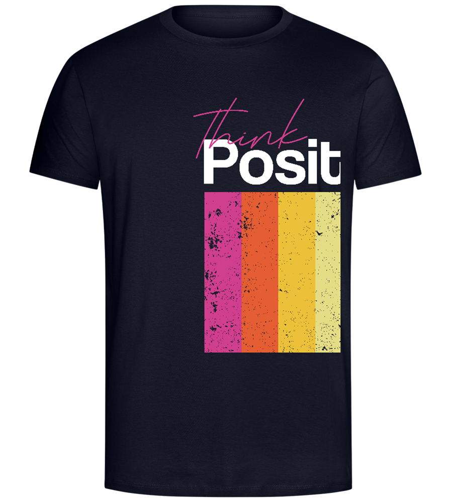 Think Positive Rainbow Design - Comfort Unisex T-Shirt_FRENCH NAVY_front