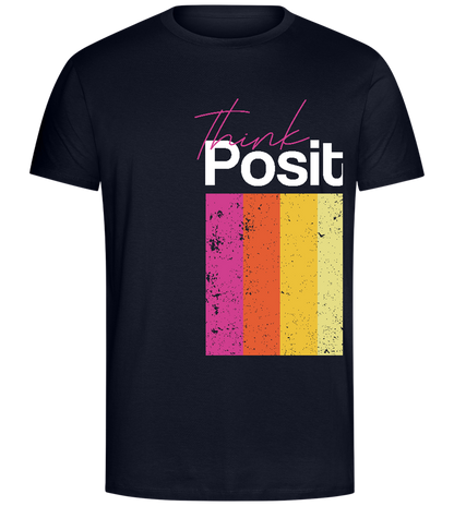 Think Positive Rainbow Design - Comfort Unisex T-Shirt_FRENCH NAVY_front