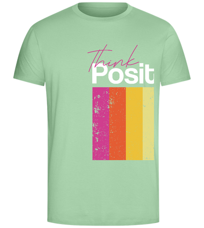 Think Positive Rainbow Design - Comfort Unisex T-Shirt_ICE GREEN_front