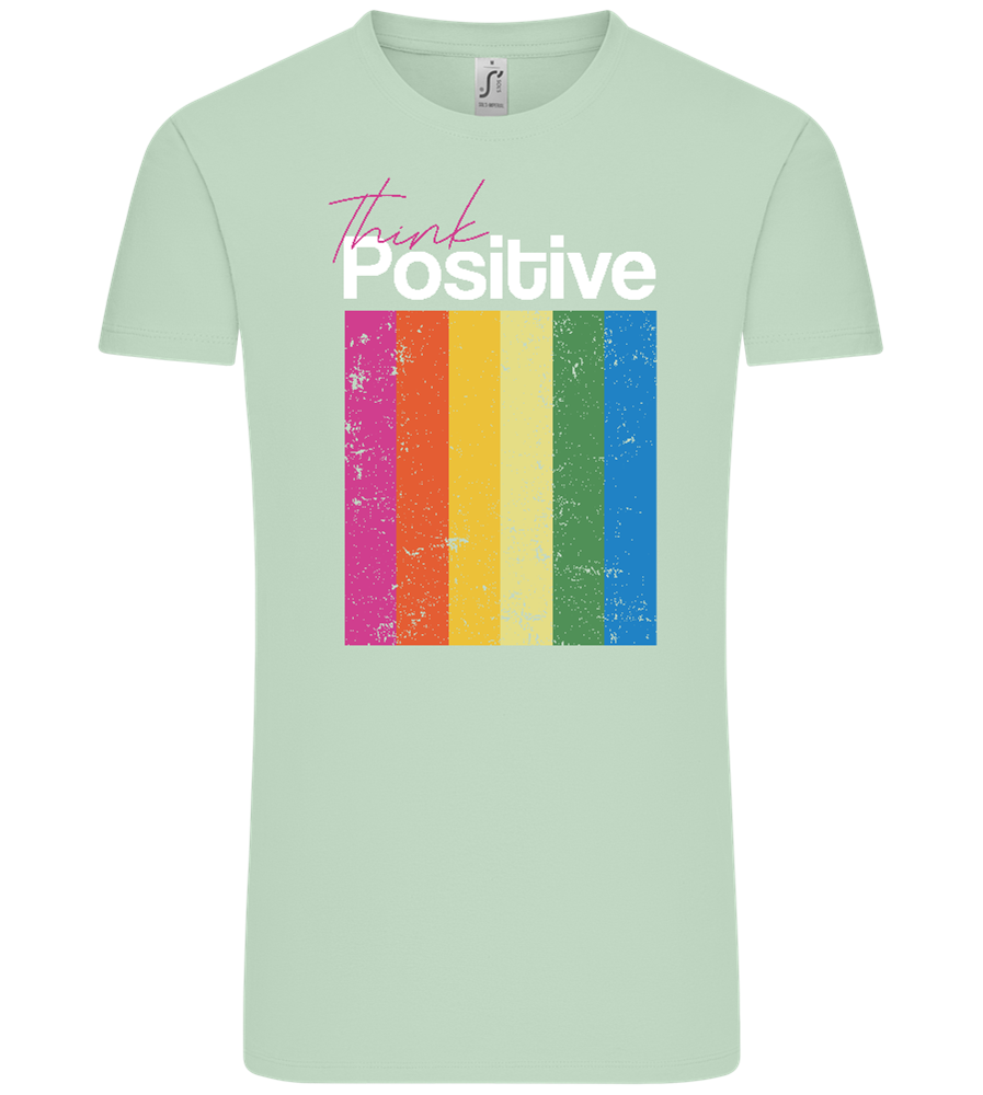 Think Positive Rainbow Design - Comfort Unisex T-Shirt_ICE GREEN_front