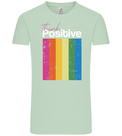 Think Positive Rainbow Design - Comfort Unisex T-Shirt_ICE GREEN_front