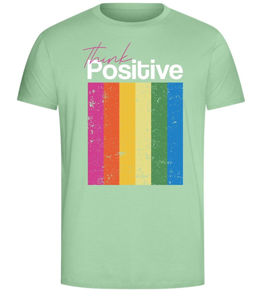 Think Positive Rainbow Design - Comfort Unisex T-Shirt_ICE GREEN_front