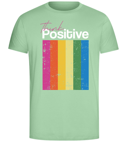 Think Positive Rainbow Design - Comfort Unisex T-Shirt_ICE GREEN_front