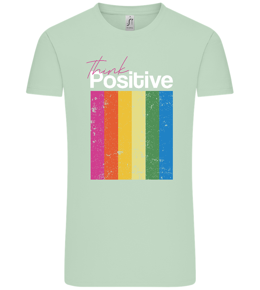 Think Positive Rainbow Design - Comfort Unisex T-Shirt_ICE GREEN_front