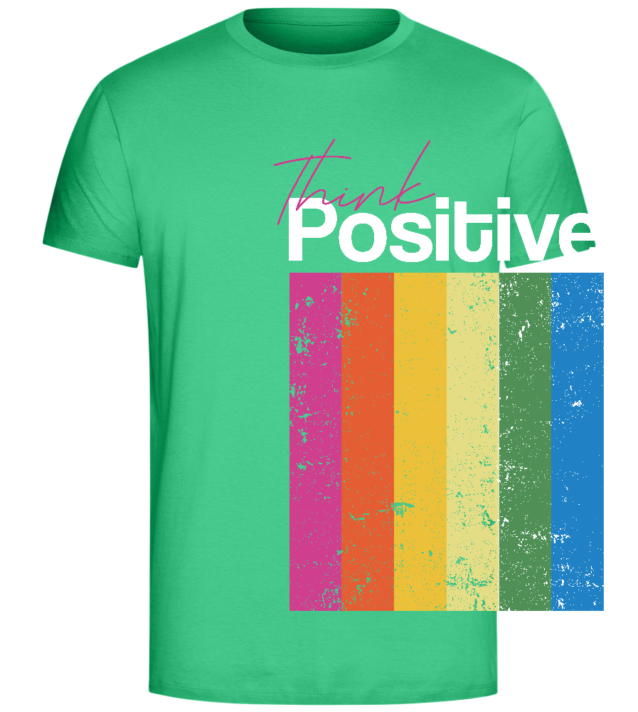 Think Positive Rainbow Design - Comfort Unisex T-Shirt_SPRING GREEN_front