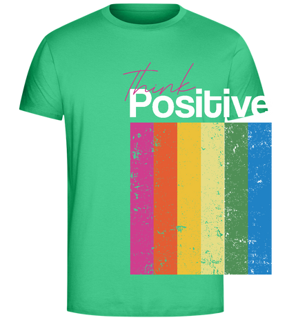 Think Positive Rainbow Design - Comfort Unisex T-Shirt_SPRING GREEN_front