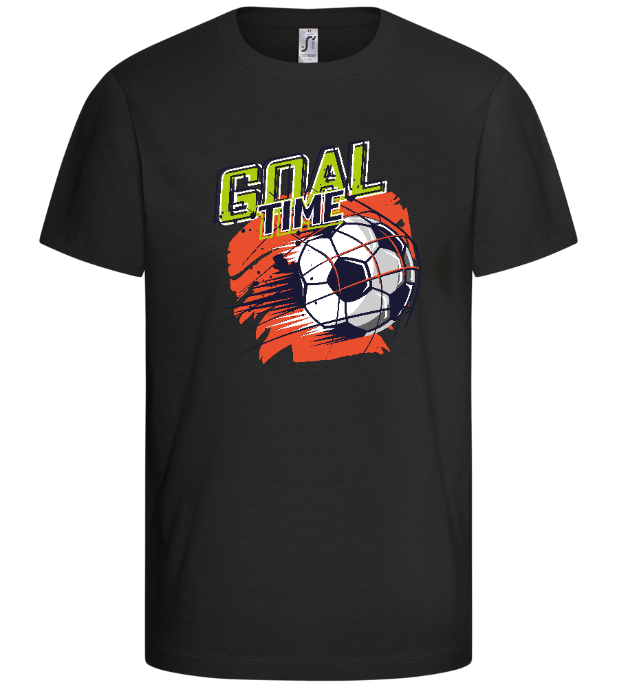 Goal Time Scored Design - Comfort kids fitted t-shirt_DEEP BLACK_front