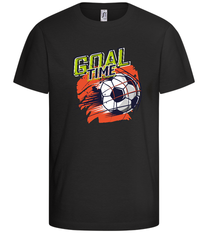 Goal Time Scored Design - Comfort kids fitted t-shirt_DEEP BLACK_front