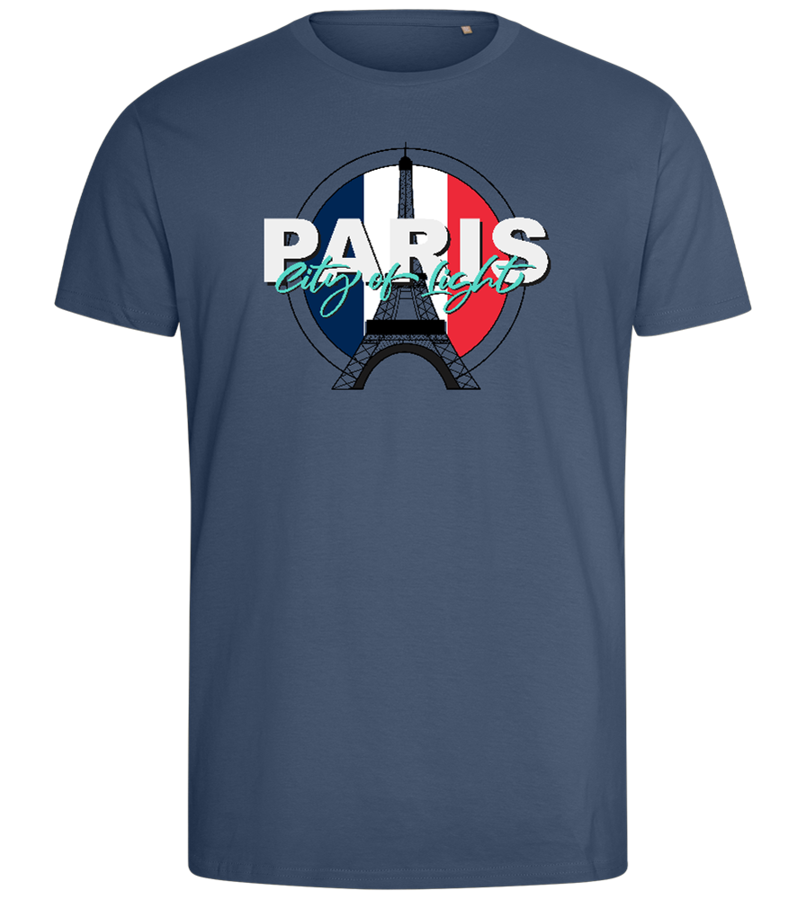 Lights in Paris Design - Comfort men's fitted t-shirt_DENIM_front