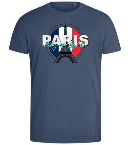 Lights in Paris Design - Comfort men's fitted t-shirt_DENIM_front