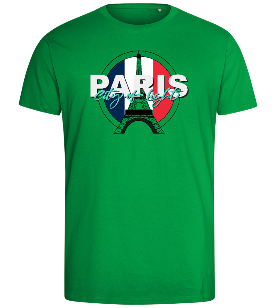 Lights in Paris Design - Comfort men's fitted t-shirt_MEADOW GREEN_front