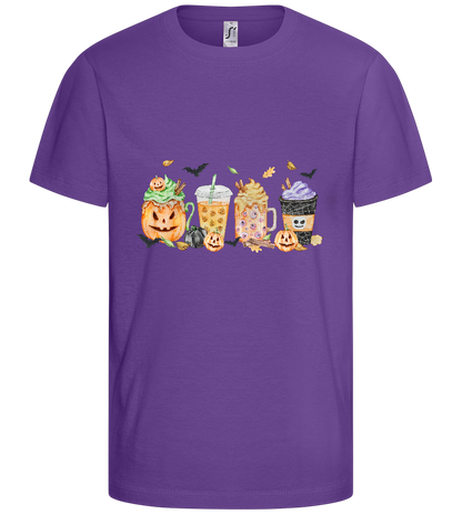 Halloween Drinks Design - Basic kids t-shirt_DARK PURPLE_front