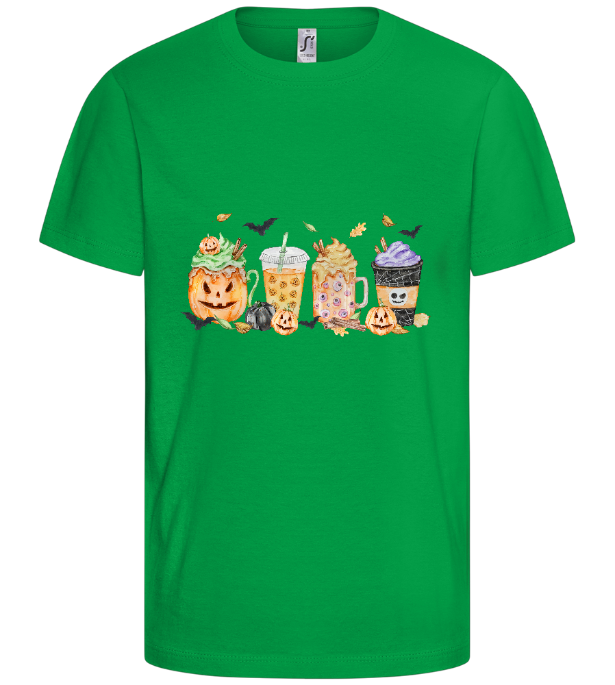 Halloween Drinks Design - Basic kids t-shirt_MEADOW GREEN_front