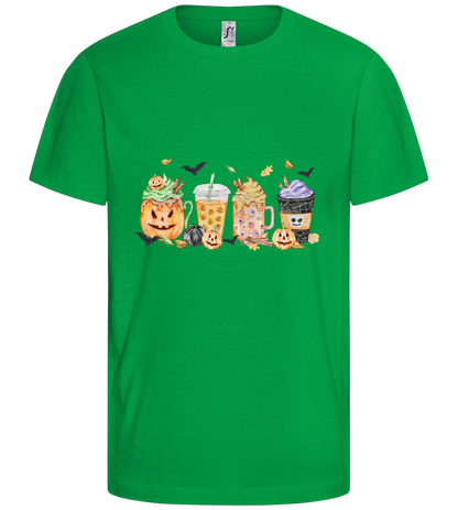 Halloween Drinks Design - Basic kids t-shirt_MEADOW GREEN_front