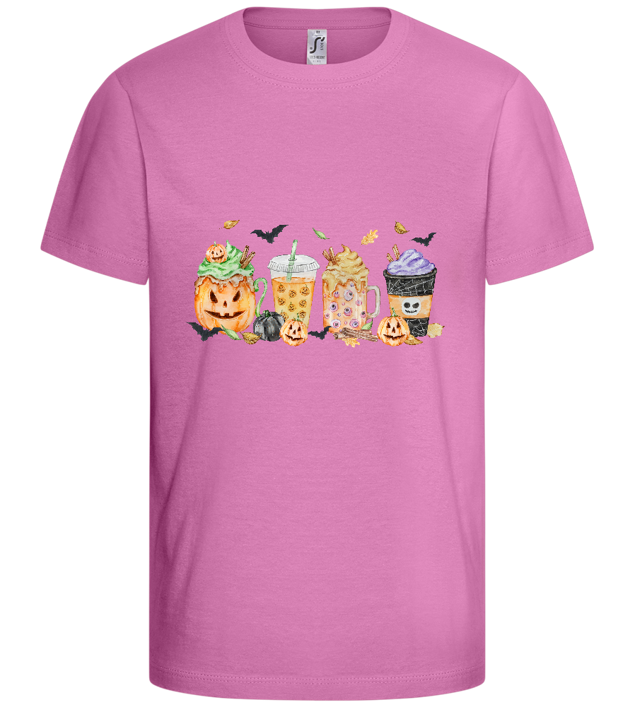 Halloween Drinks Design - Basic kids t-shirt_PINK ORCHID_front