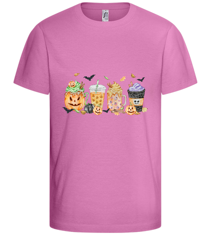 Halloween Drinks Design - Basic kids t-shirt_PINK ORCHID_front