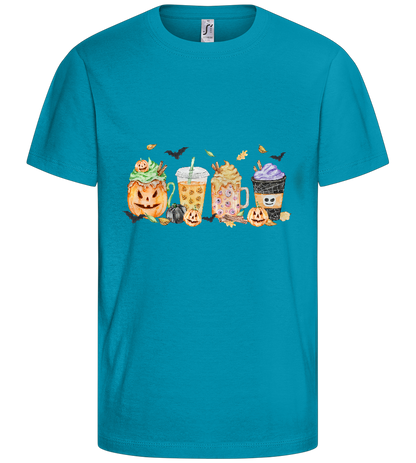 Halloween Drinks Design - Basic kids t-shirt_TURQUOISE_front