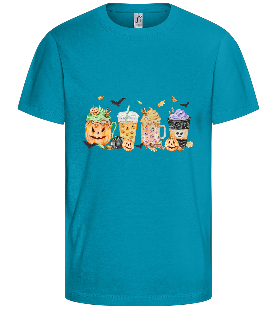 Halloween Drinks Design - Basic kids t-shirt_TURQUOISE_front