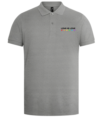 Love is Love Hearts Design - Premium men's polo shirt_ORION GREY II_front