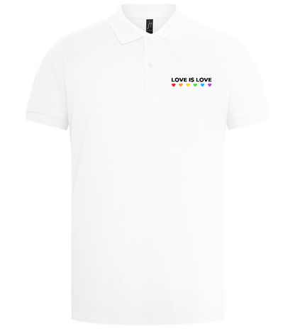 Love is Love Hearts Design - Premium men's polo shirt_WHITE_front