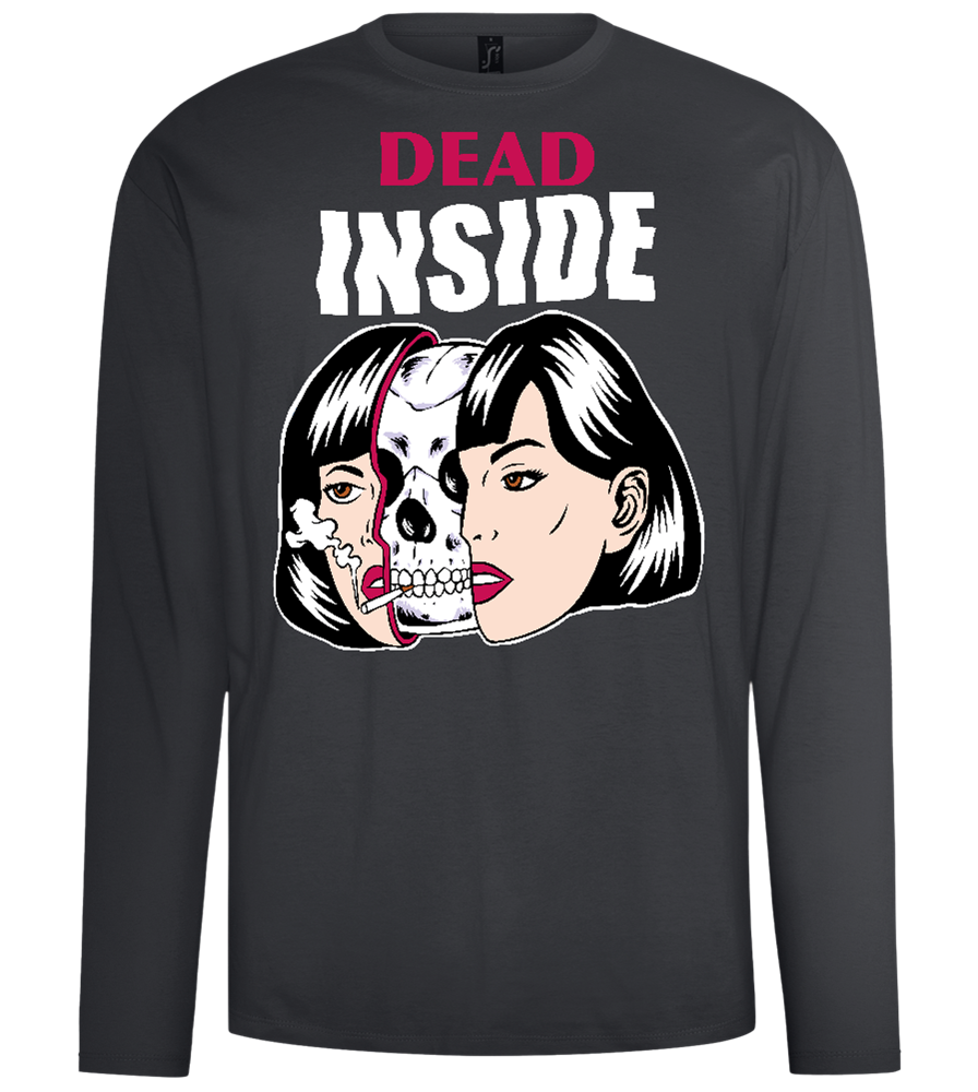 Dead Inside Design - Comfort men's long sleeve t-shirt_DARK GRAY_front