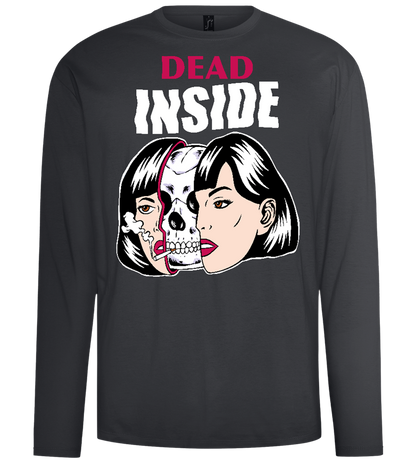 Dead Inside Design - Comfort men's long sleeve t-shirt_DARK GRAY_front