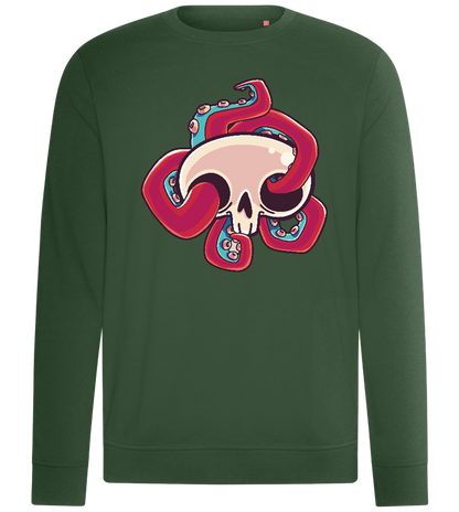 Squid Skull Design - Comfort unisex sweater_GREEN BOTTLE_front