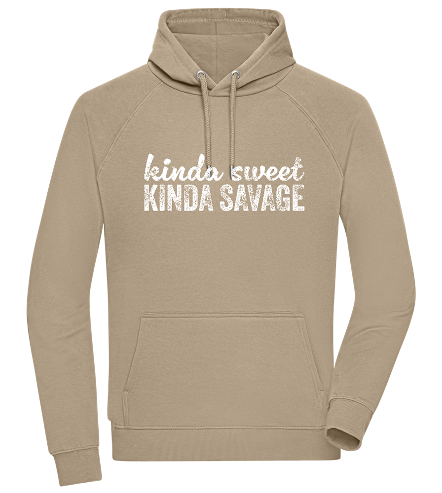 Kinda Sweet Kinda Savage Design - Comfort unisex hoodie_KHAKI_front