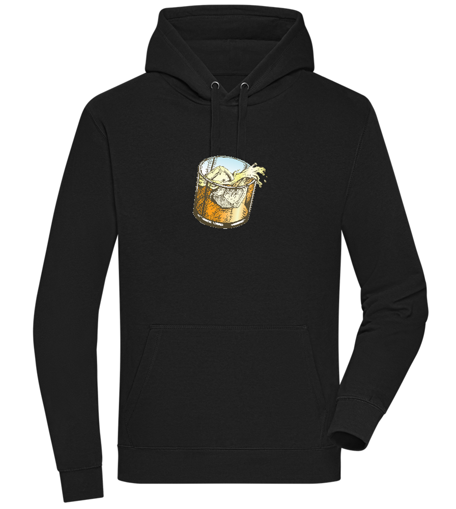 Whiskey Glass Design - Premium unisex hoodie_BLACK_front