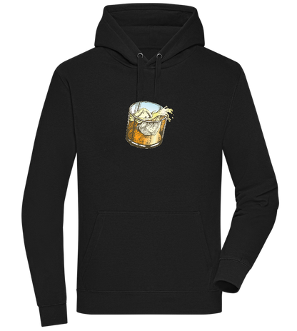 Whiskey Glass Design - Premium unisex hoodie_BLACK_front