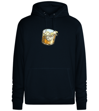 Whiskey Glass Design - Premium unisex hoodie_BLACK_front