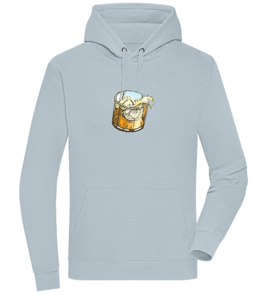 Whiskey Glass Design - Premium unisex hoodie_CREAMY BLUE_front