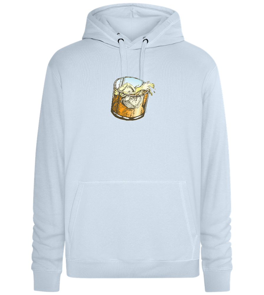 Whiskey Glass Design - Premium unisex hoodie_CREAMY BLUE_front