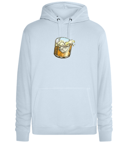 Whiskey Glass Design - Premium unisex hoodie_CREAMY BLUE_front