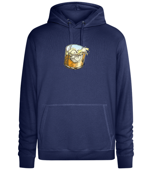 Whiskey Glass Design - Premium unisex hoodie_DENIM CHINA_front