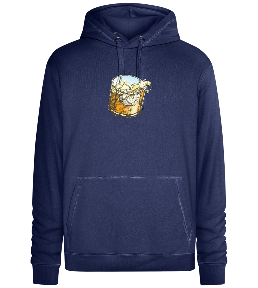 Whiskey Glass Design - Premium unisex hoodie_DENIM CHINA_front