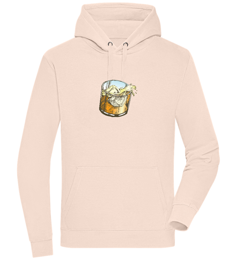 Whiskey Glass Design - Premium unisex hoodie_LIGHT PEACH ROSE_front