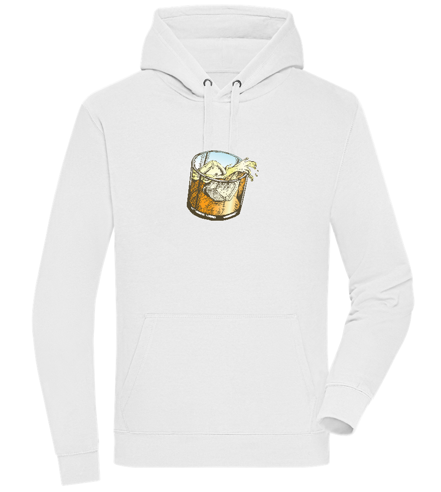 Whiskey Glass Design - Premium unisex hoodie_WHITE_front