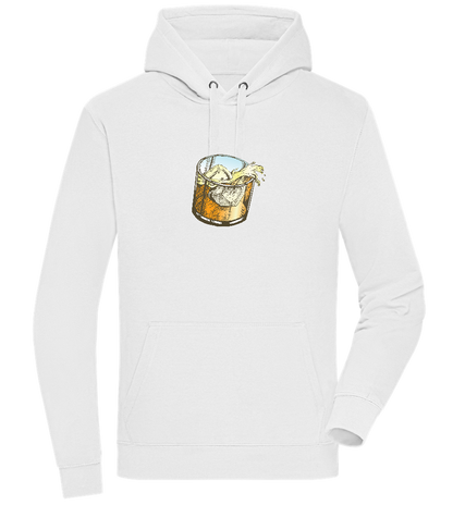 Whiskey Glass Design - Premium unisex hoodie_WHITE_front