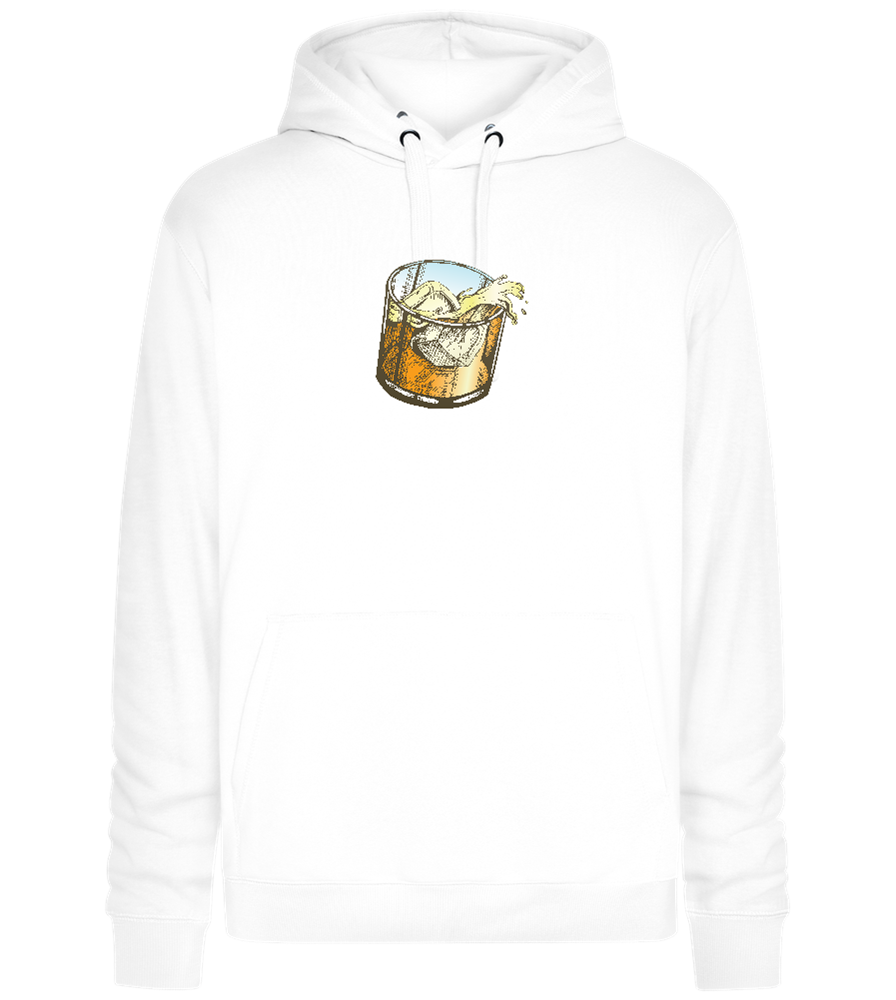 Whiskey Glass Design - Premium unisex hoodie_WHITE_front