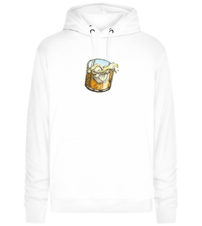 Whiskey Glass Design - Premium unisex hoodie_WHITE_front