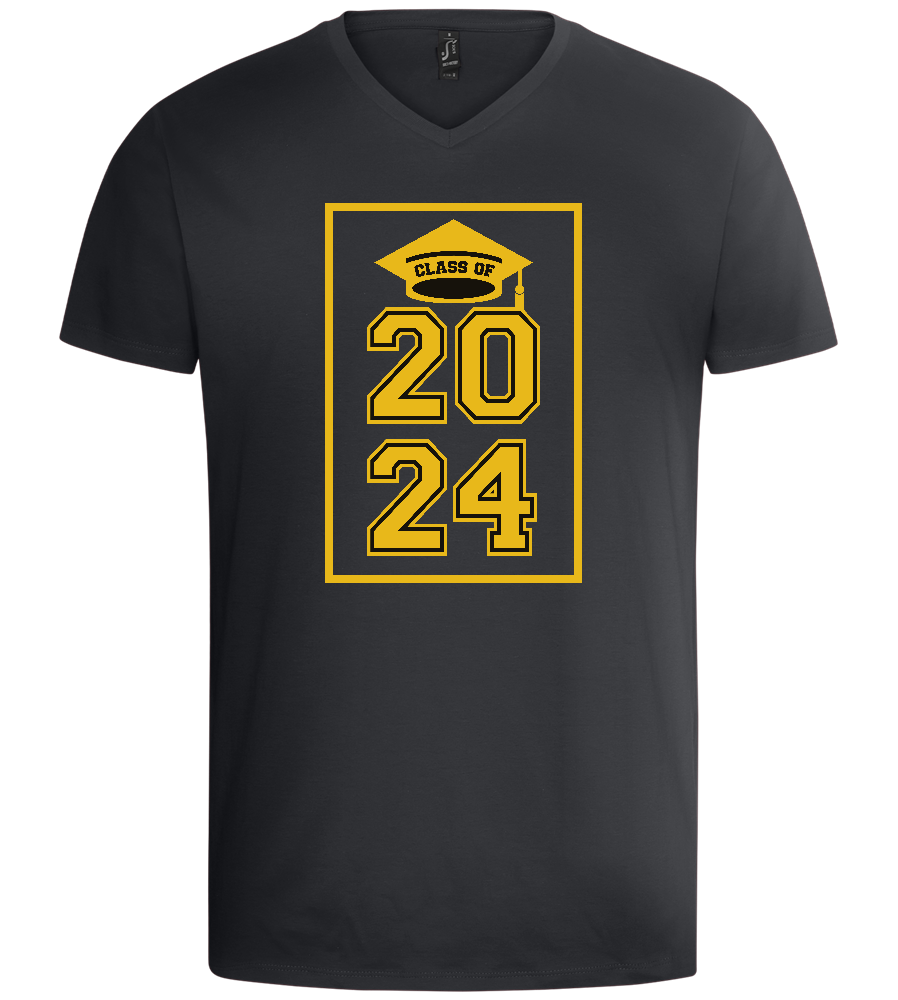 Class of '24 Design - Basic men's v-neck t-shirt_DARK GRAY_front