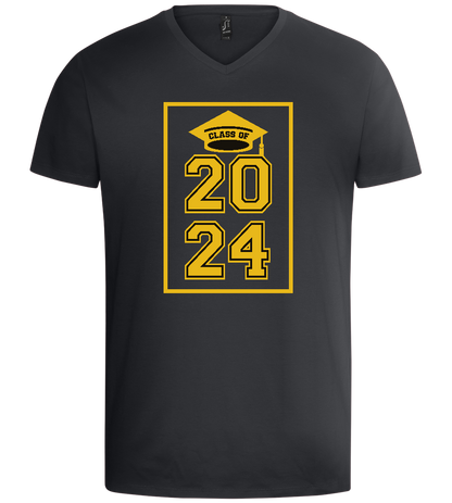 Class of '24 Design - Basic men's v-neck t-shirt_DARK GRAY_front