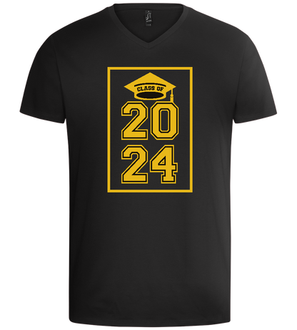 Class of '24 Design - Basic men's v-neck t-shirt_DEEP BLACK_front