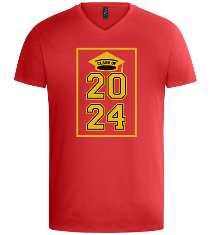 Class of '24 Design - Basic men's v-neck t-shirt_RED_front